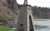 A trail marker for the Lewis and Clark Voyage of Discovery along the Missouri River in Montana